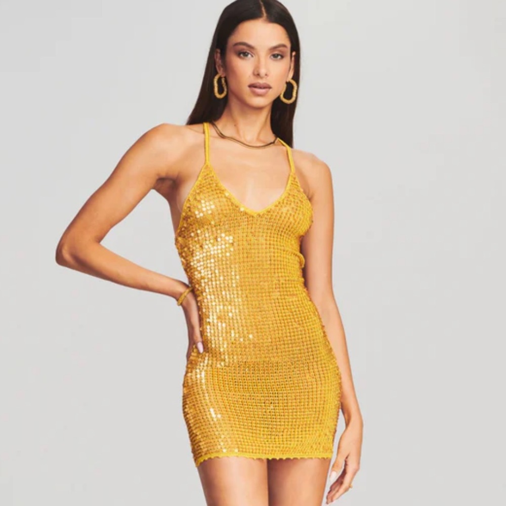 Retrofrete Elliana Sequin Crochet Dress
